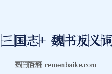 三国志+魏书反义词是什么意思的图片
